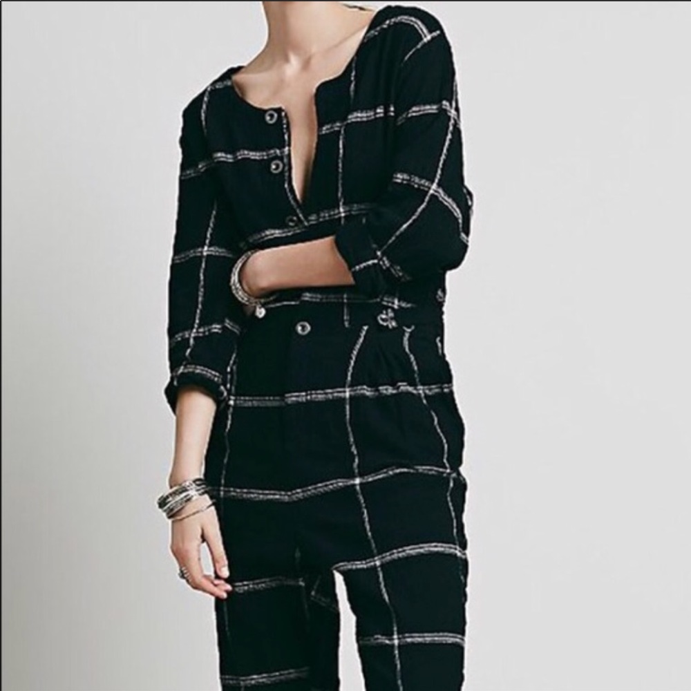 Free People Jumpsuit Plaid